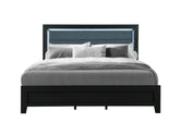REID BLACK Bedroom Set With LED